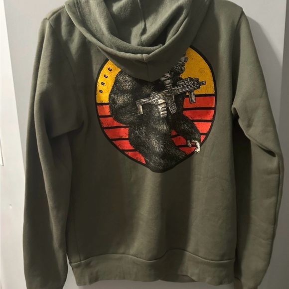 Black Rifle Coffee Co. full zip olive green sweatshirt hoodie size small - Picture 5 of 6